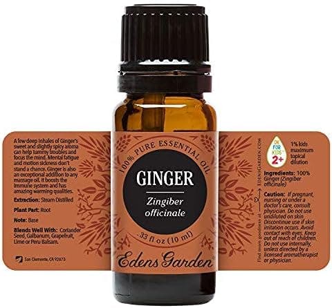 Edens Garden Ginger Essential Oil, 100% Pure Therapeutic Grade (Undiluted Natural/ Homeopathic Aromatherapy Scented Essential Oil Singles) 10 ml